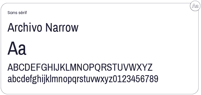 Typographie Archivo Narrow