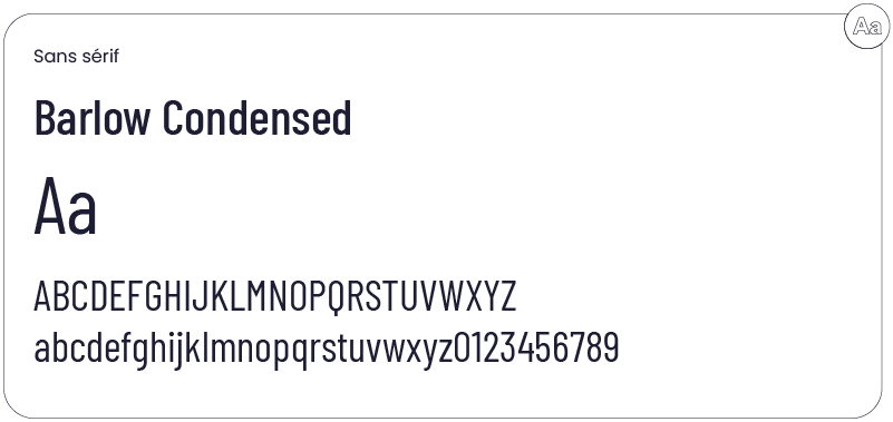 Typographie Barlow Condensed