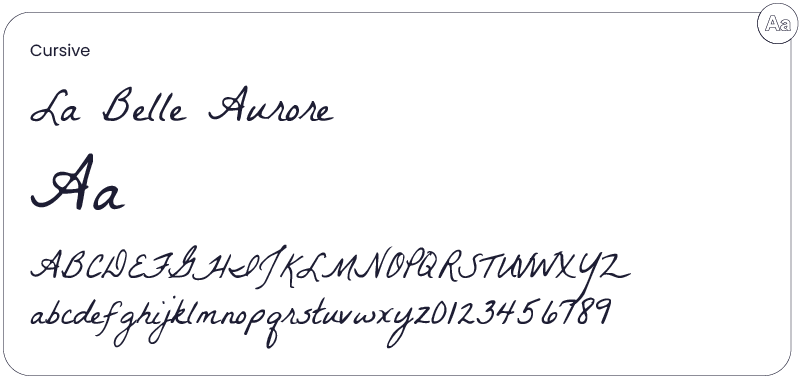 Typographie La Belle Aurore