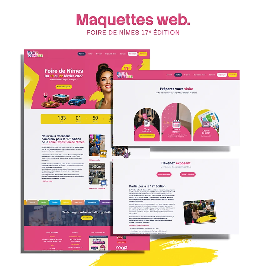 Création du site internet et maquettes web de la Foire de Nîmes