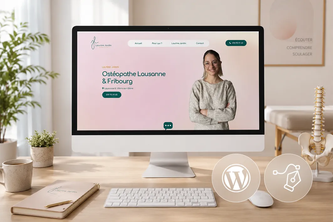 Création du site internet de Laurine Jardin, Ostéopathe à Lausanne et Fribourg
